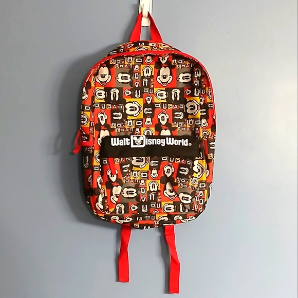 Disney Handbags - Authentic Walt Disney World Parks All Over Mickey Mouse Backpack Bag, 13x17"